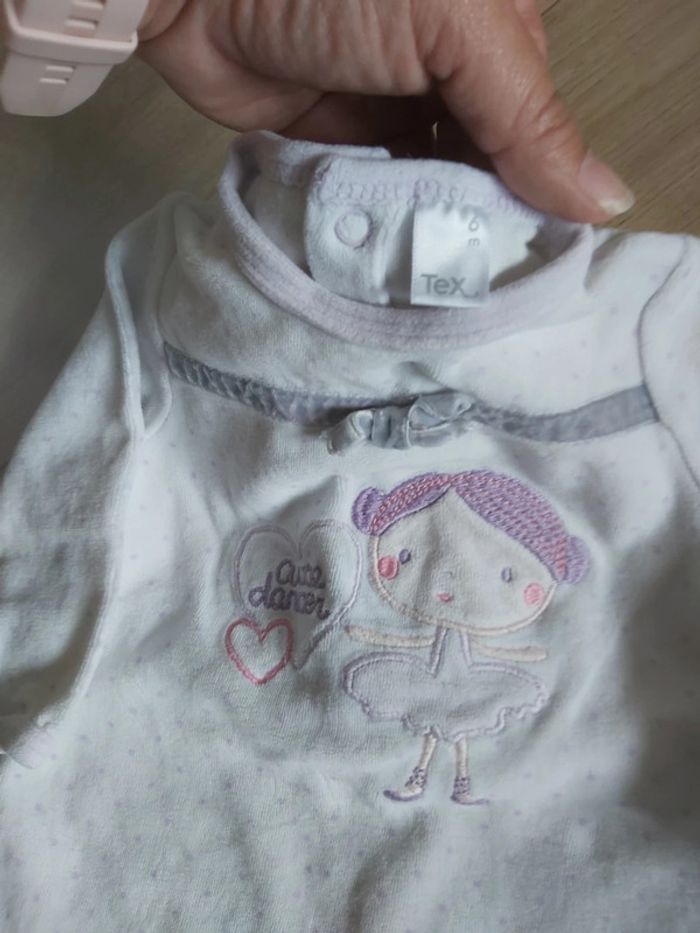 Grenouillère/pyjama velours fille Tex 6 mois (78) - photo numéro 2