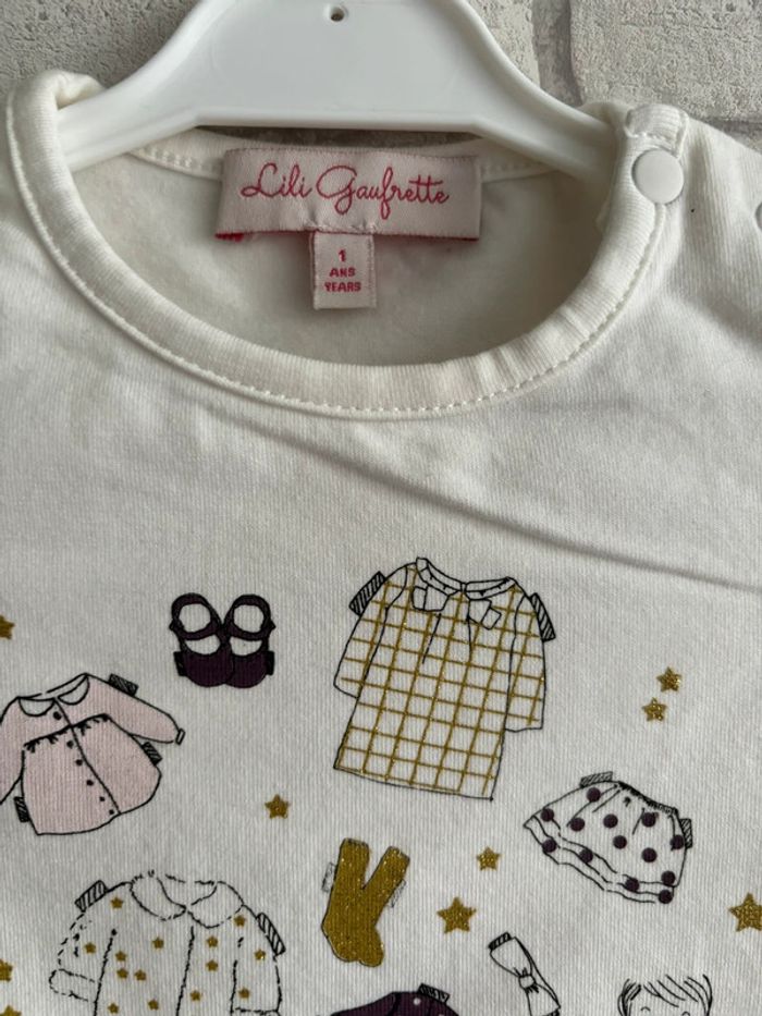 Tee shirt manche longue lili gaufrette taille 1 ans - photo numéro 2