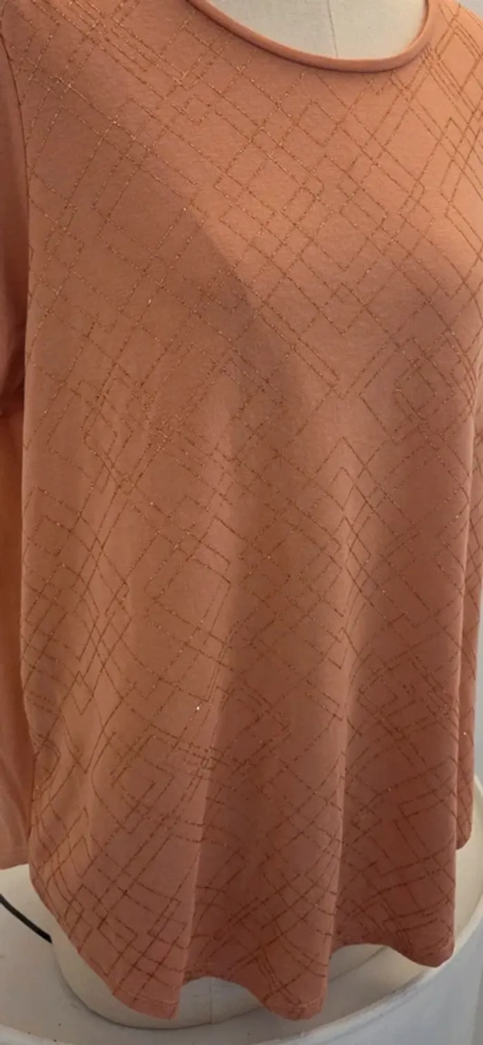 T-shirt femme KIABI scintillant cuivre terracotta – Taille L (42-44 EUR) - photo numéro 6