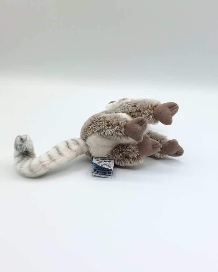Petite peluche doudou lémurien beige chiné blanc NATURE PLANET longueur 21 cm - photo numéro 6