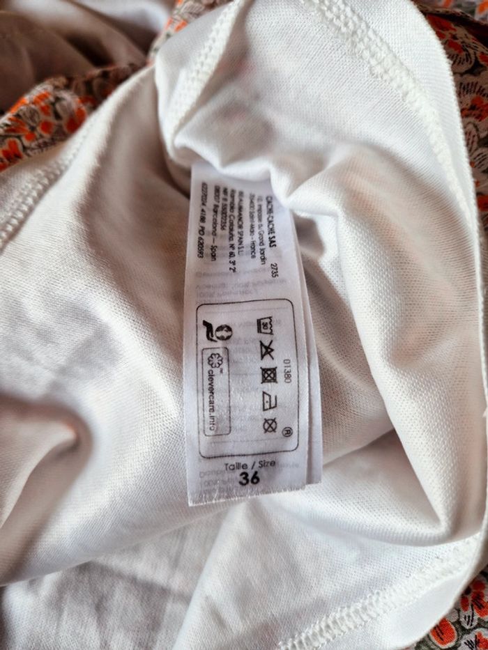 Jupe a volants, motifs fleuris, taille élastique, taille 36, cache cache - photo numéro 6