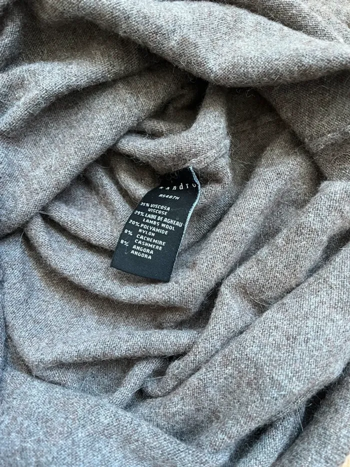 Robe-pull mi long gris Y2k vintage Sandro – laine & cachemire & angora (NEUVE) - photo numéro 4