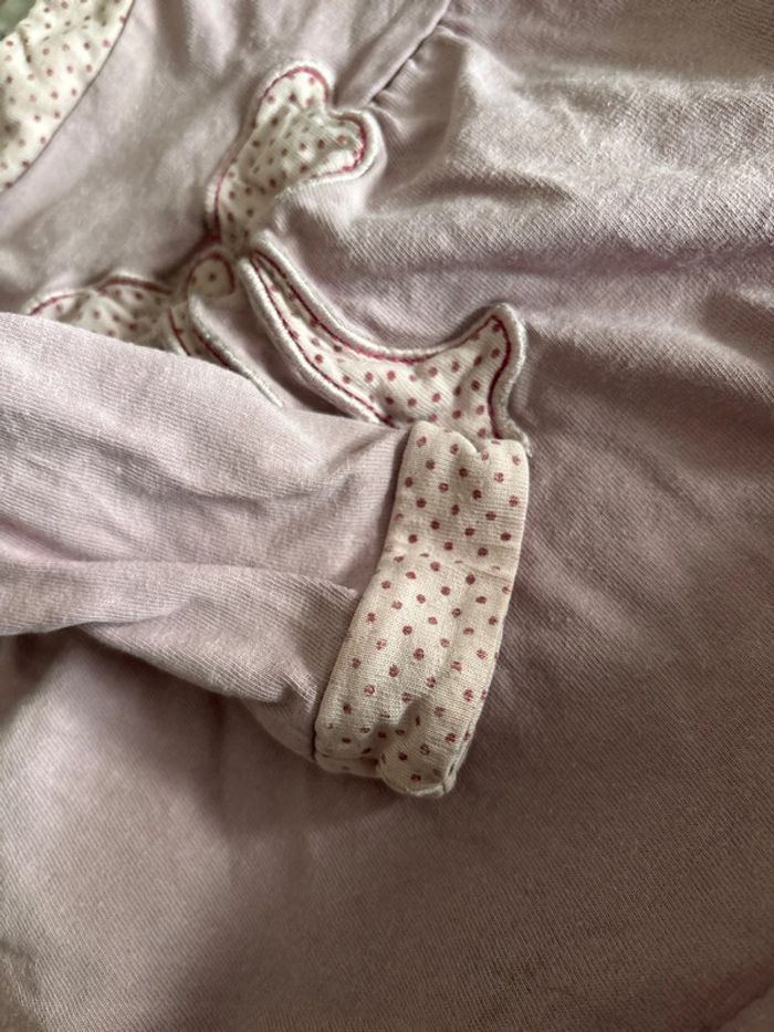 Pyjama 2 pièces 9 mois fille lilas et rose kitchoun bon état - photo numéro 3
