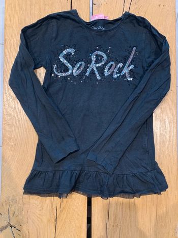 Tee-shirt manches longues noir So Rock  fille 10 ans (140) NKY
