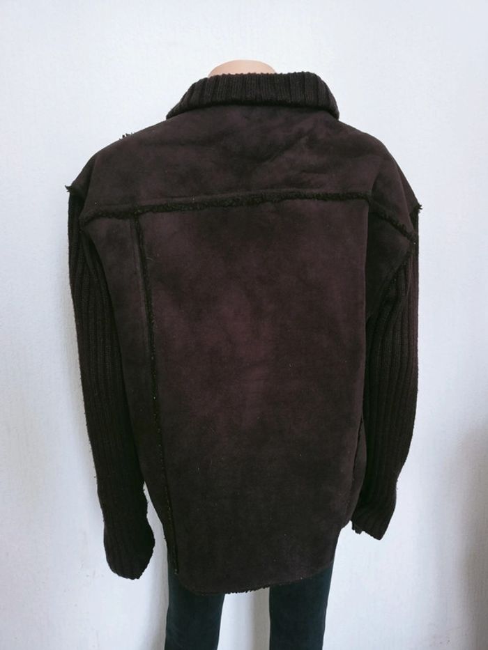 Veste mi pull/suédine marron intérieur fourré L V* - photo numéro 4