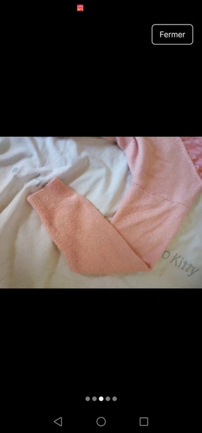 Pull rose Colynn vintage à dentelle - photo numéro 3