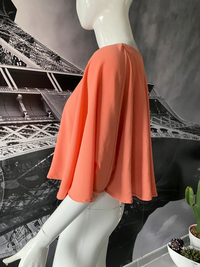 Top court cape chic matière gaufrée - photo numéro 4