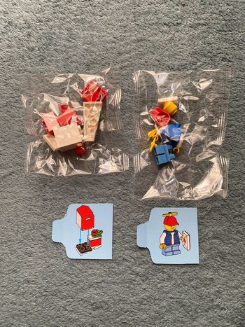 Lot lego minifigurine garçon billy avec sa lettre et boîte aux lettres