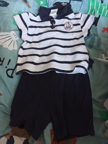 Tim pouce ensemble short et t shirt marinière