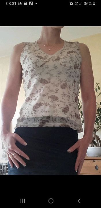 Haut femme débardeur top chemise chemisier Camaïeu taille 38