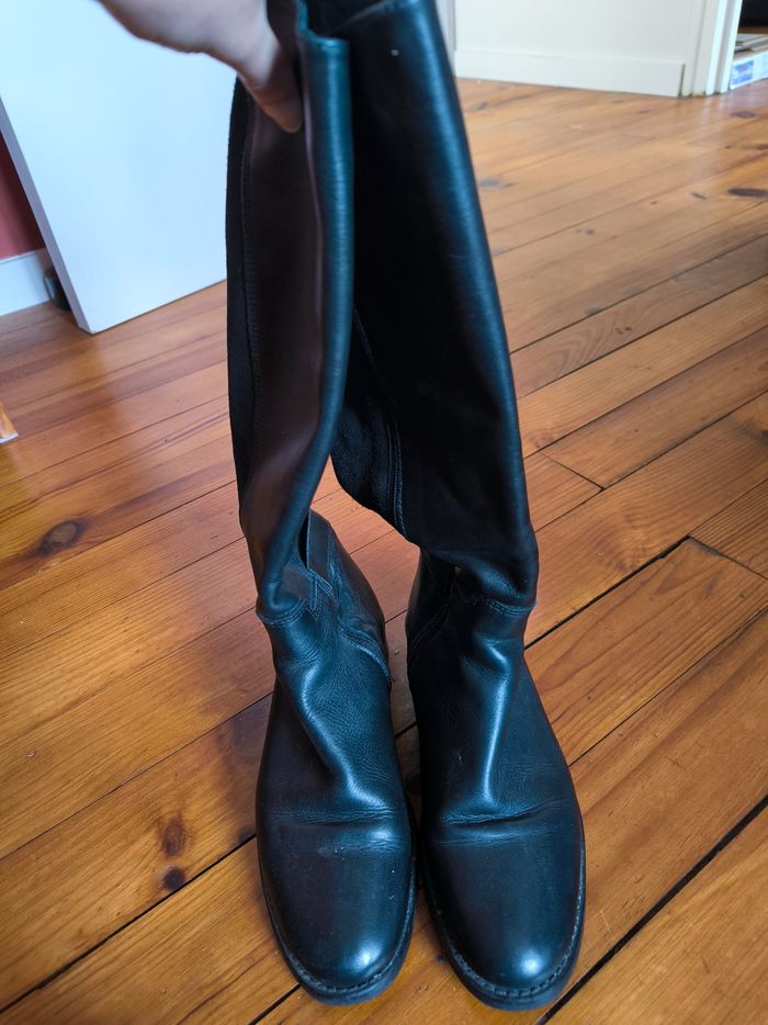 Bottes hautes noires en cuir femme Impact taille 38 - photo numéro 3