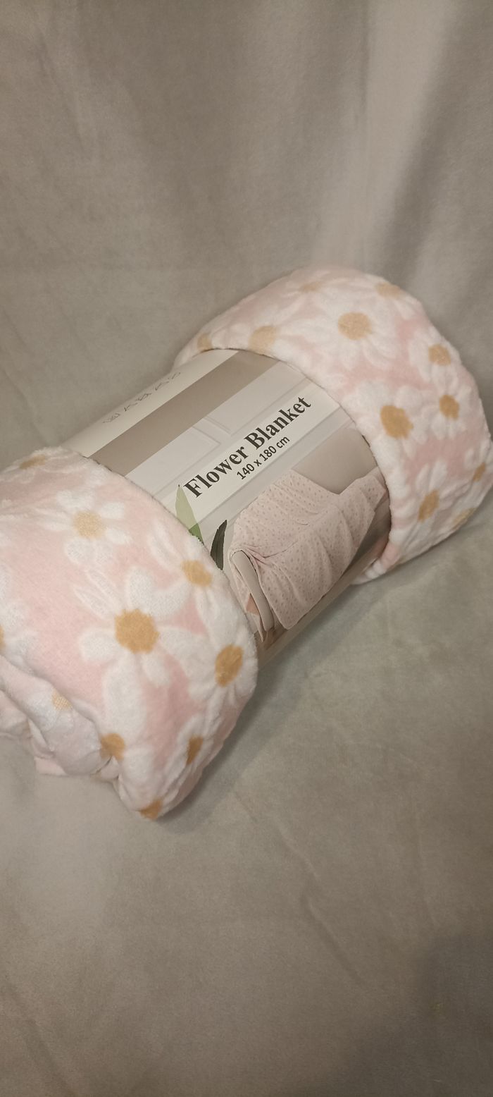 Superbe plaid printemps été ultra douce tendance fleur