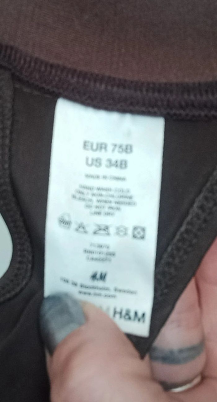 Bikini marron tanga a nouer taille 34/36 90b - photo numéro 9