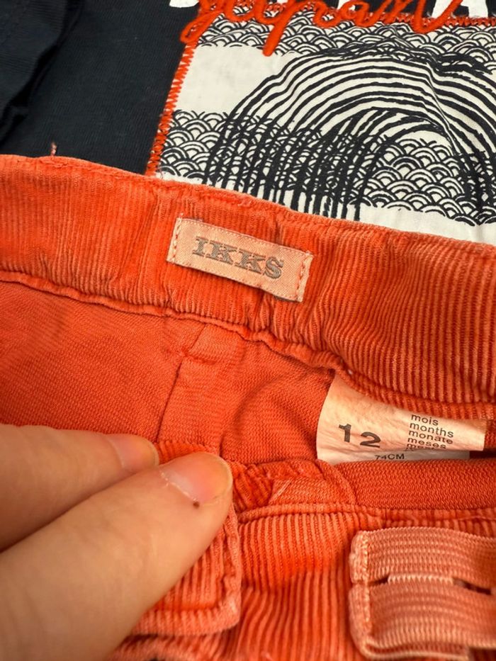 Ensemble garçon IKKS 12 mois pantalon + t-shirt manches longues Japon - photo numéro 3