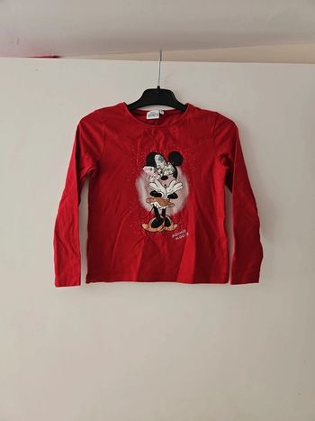 Tee-shirt manche longue fille Disney Minnie 6 ans