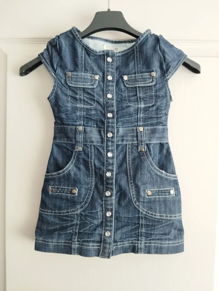 * Robe en jean boutons pression manches courtes T4A Jean's - photo numéro 1