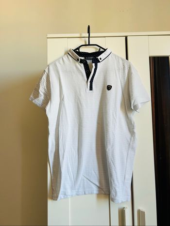 Polo blanc à détails Homme Club Ju Tailles M-L