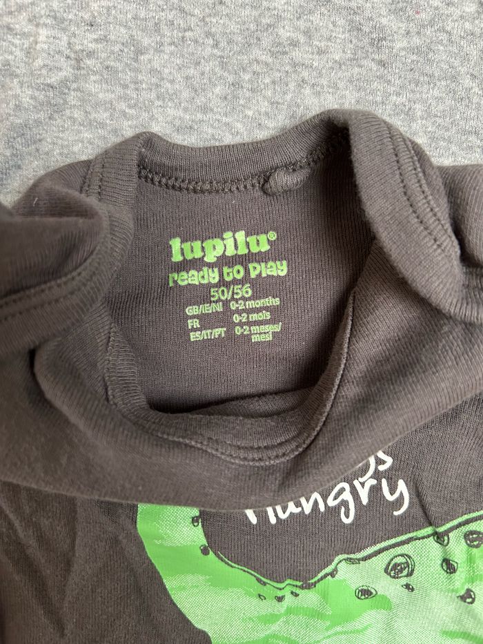 Lot de 2 bodys manches longues, 0-2 mois (50-56 cm), marque Lupilu - photo numéro 2