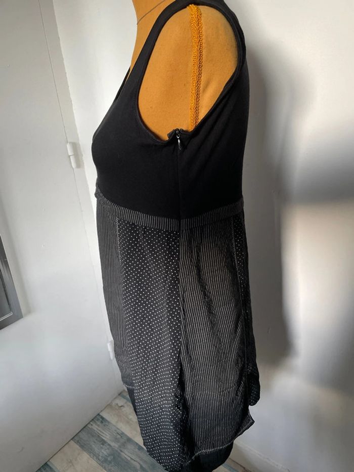 Robe sans manches noire pis et rayures - photo numéro 3