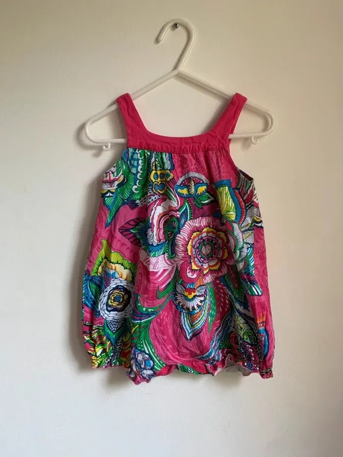 Combishort colorée à motifs fleuris – Desigual – 18 mois - photo numéro 2