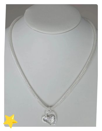 Collier plaquage argent avec pendentif cœur 50cm