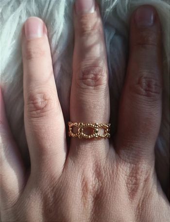 Bague "Wael" dorée en acier inoxydable réglable Bohm Neuf dans son emballage