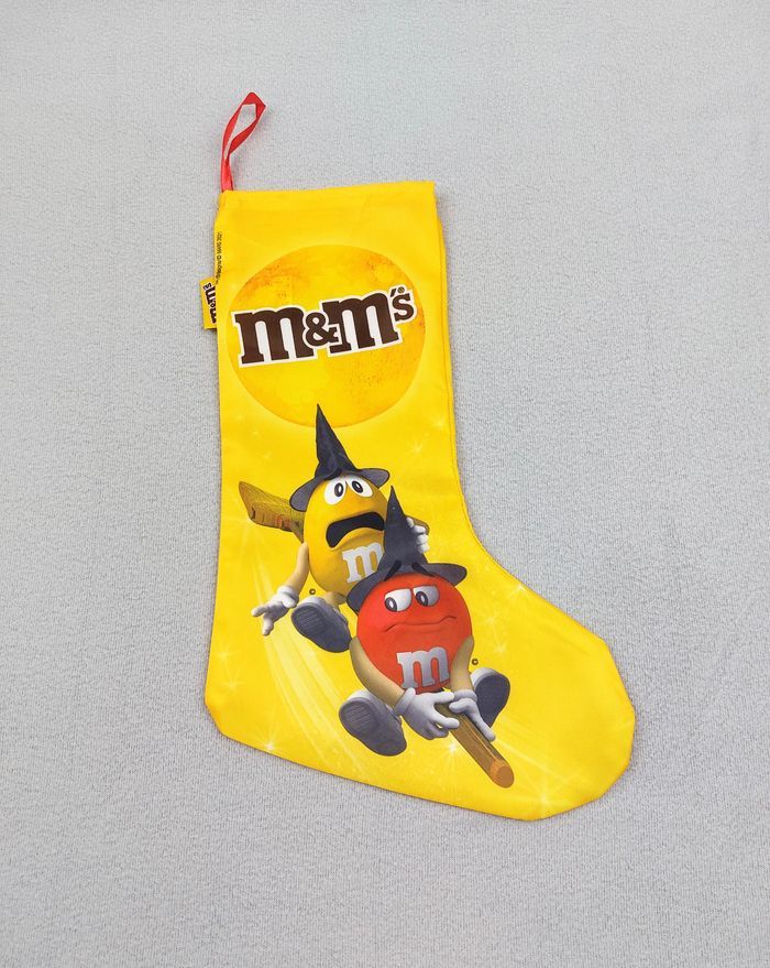 M&M's Chaussette publicitaire, botte à suspendre cheminée Halloween, Noël NEUF mars 2021