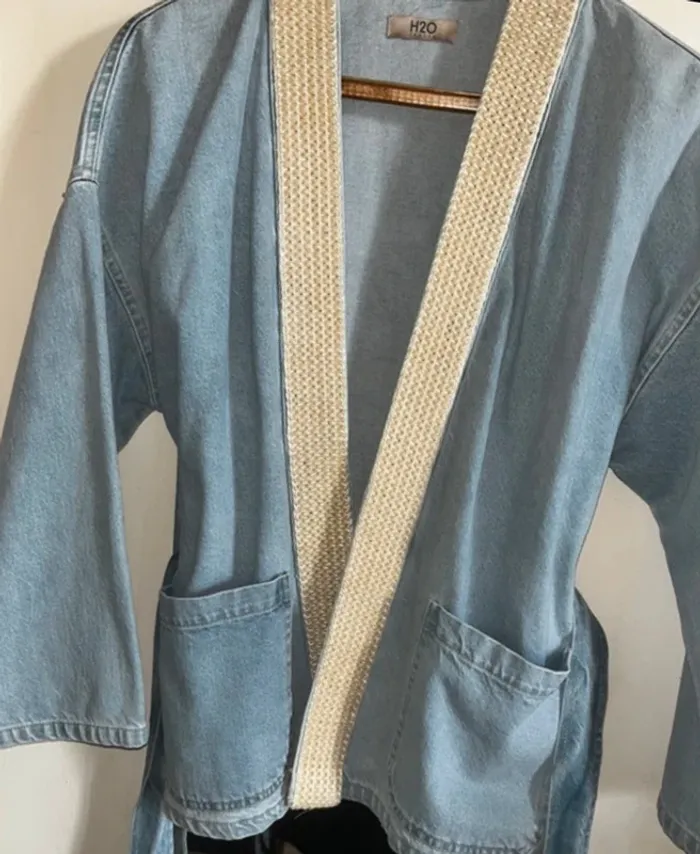 Superbe Veste Kimono en jeans , taille S, Neuf - H2O - photo numéro 6