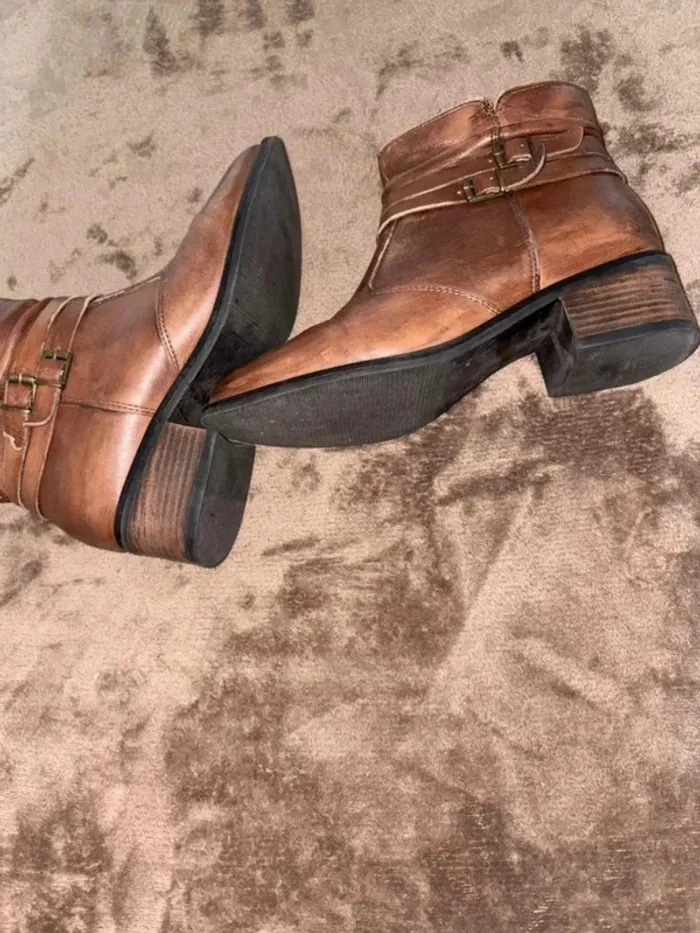 Bottines marrons femme Ateliers mégis taille 36 en très bon état - photo numéro 5