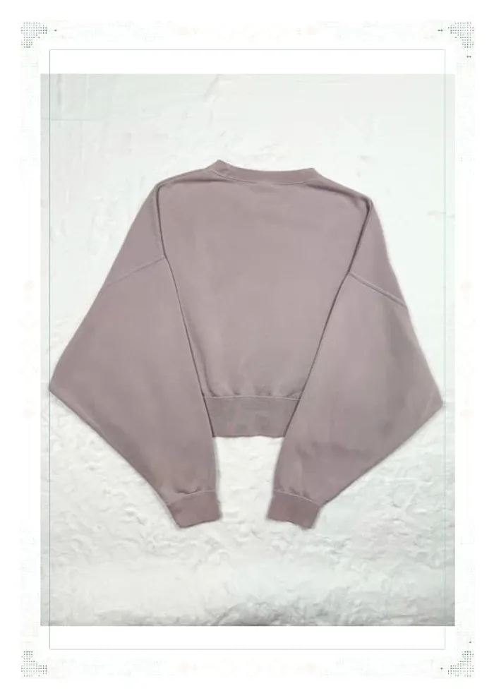 Nike pull crop top coupe large rose femme taille S coton - photo numéro 3