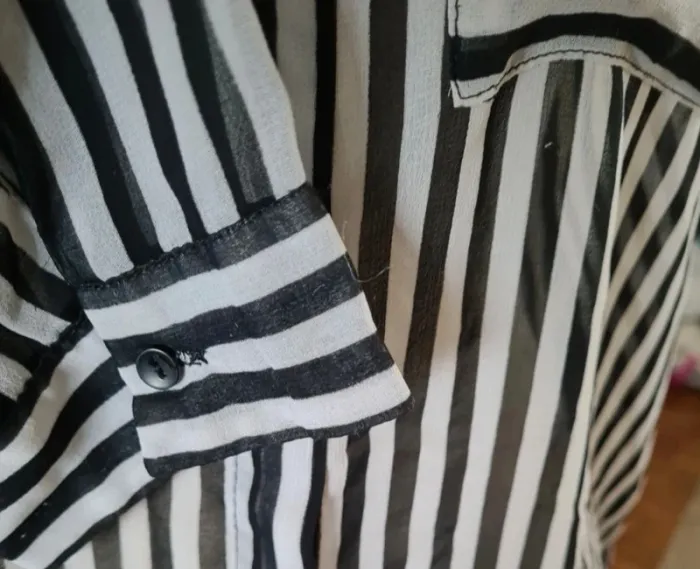 Chemise rayée noir/blanc Zara Taille S - photo numéro 4