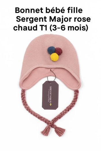 🧢 Bonnet rose doublé polaire - Sergent Major