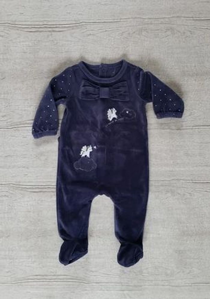 grenouillère fille 6 mois bleu marine Sergent Major