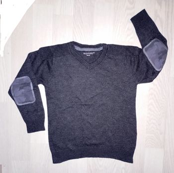 Pull col V gris anthracite foncé In Extenso T. 6 ans