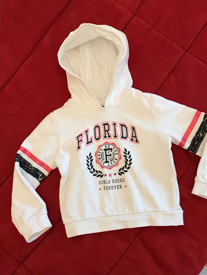 Sweat à capuche Blanc 6 Ans