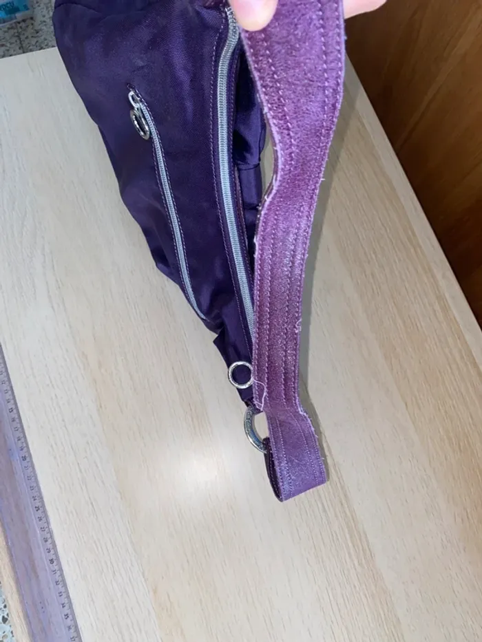Sac à main violet petit noeud Lancaster tissu Paris prune - photo numéro 6
