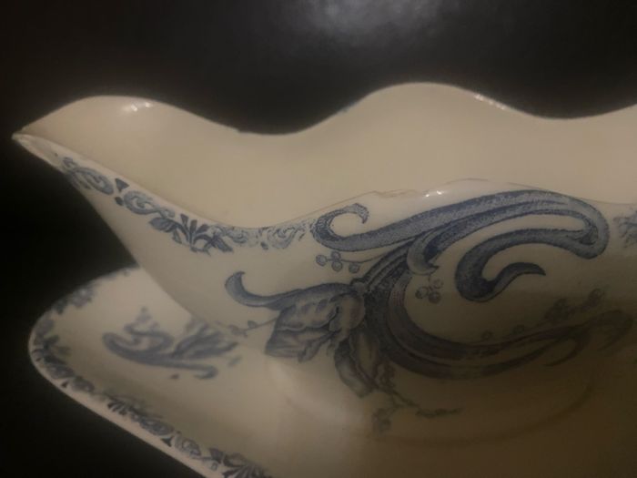 Saucière vintage blanche et bleue - photo numéro 5