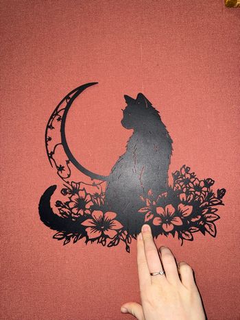 Décoration murale en métal chat