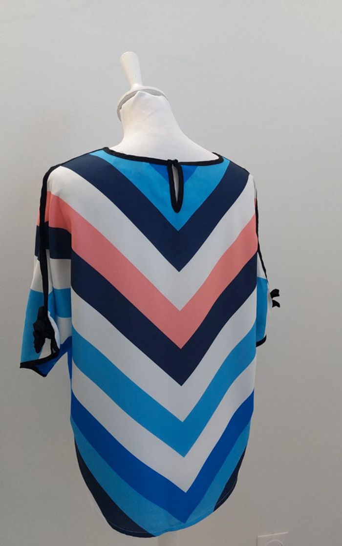 Blouse imprimée manches courtes et ajourées taille 40 - photo numéro 5