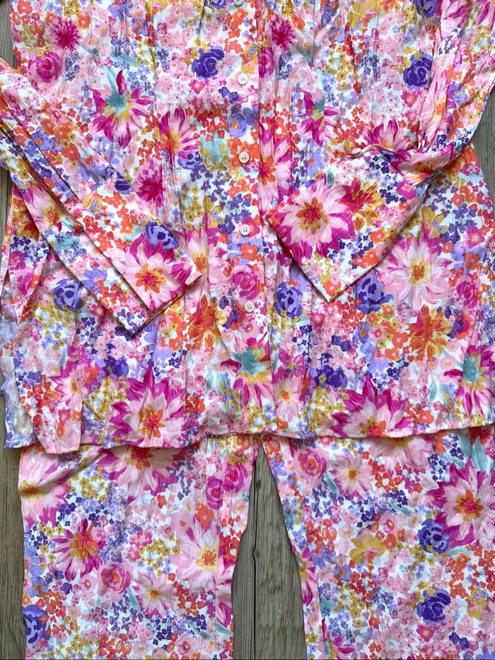 Ensemble d’été pantalon chemise fleurs H&M taille M - photo numéro 6