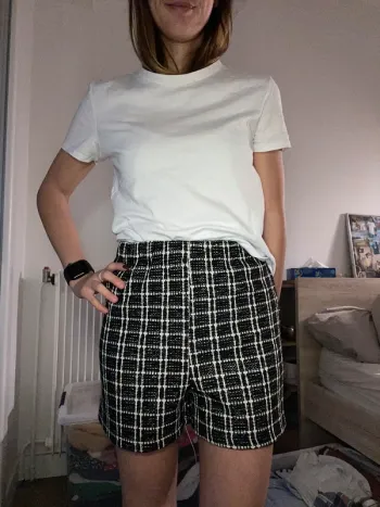 Short à carreaux noir blanc / Kiabi