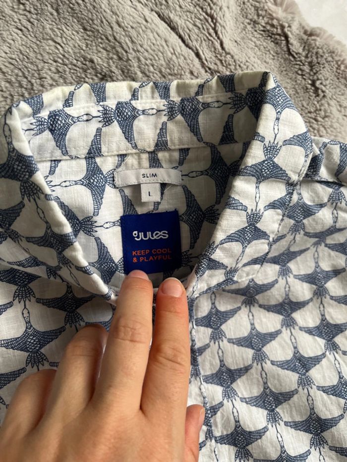 Chemise bleu à motif homme - photo numéro 3