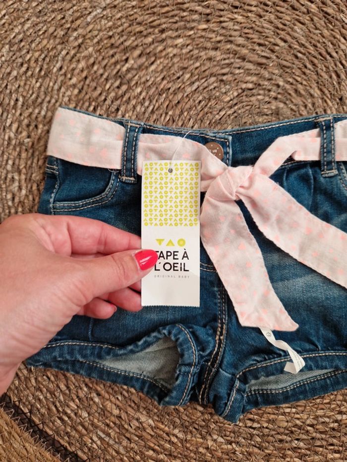 Joli short tape à l'œil neuf taille 9 mois - photo numéro 4