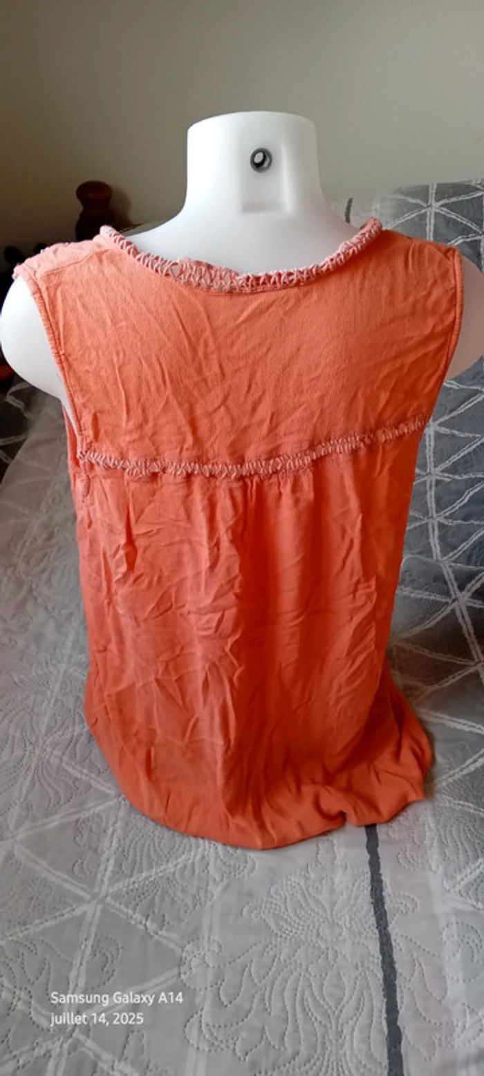 Tunique sans manches assymetrique bandes ajourées rose femme XL camaïeu - photo numéro 9