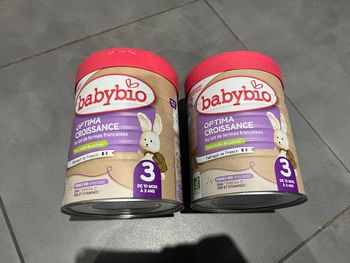 Lot de 2 Laits  bio Babybio optima 3  croissance