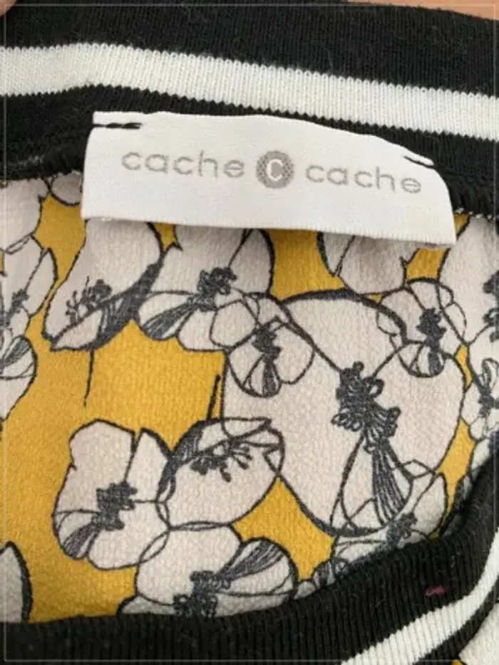 Top fluide fleuri jaune et blanc Cache-cache - photo numéro 5