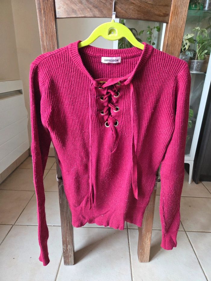 Pull moulant bordeaux