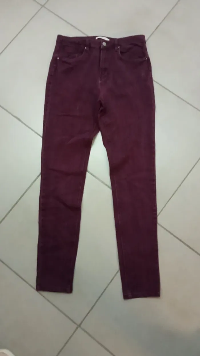 Jean femme violet T40 - photo numéro 2