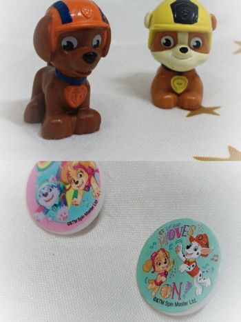 Patpatouille paw patrol pin's Pat patrouille rubble Zuma jaune orange figurine personnage gâteau