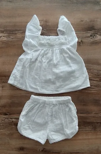 Ensemble short et haut next fille blanc